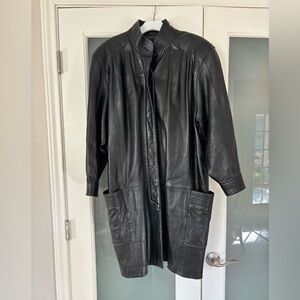 Black Leather 80’s Jacket for Women